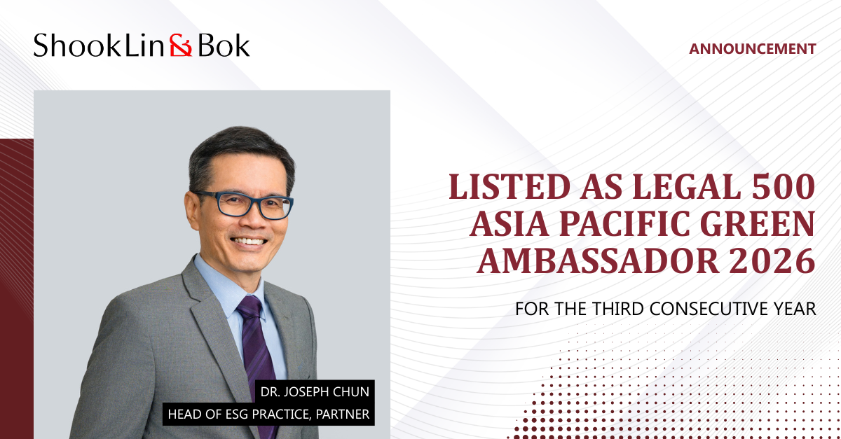 Joseph Chun Legal 500 Green Ambassador